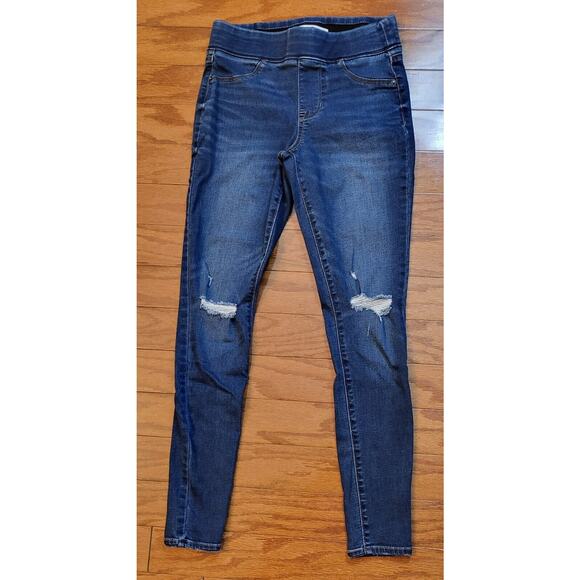 Old Navy Women Size 2 Rockstar Jegging Pull On Jeans Distressed Ripped - Picture 10 of 11